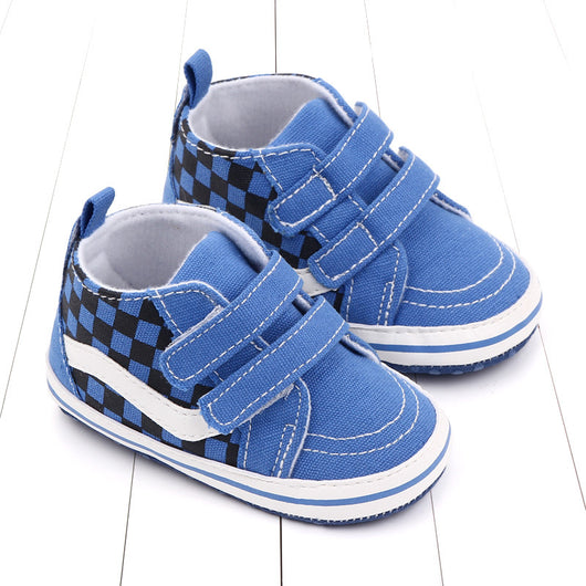 Zapatos Suaves para Bebé 0-1 Año con Cierre de Velcro Doble - Diseño Cuadriculado Primavera Otoño - Image 19