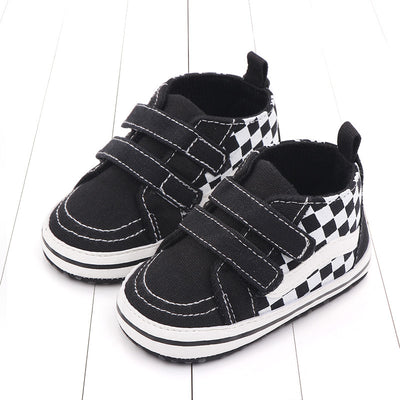 Zapatos Suaves para Bebé 0-1 Año con Cierre de Velcro Doble - Diseño Cuadriculado Primavera Otoño - Image 35