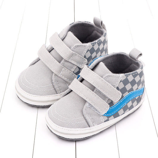 Zapatos Suaves para Bebé 0-1 Año con Cierre de Velcro Doble - Diseño Cuadriculado Primavera Otoño - Image 29