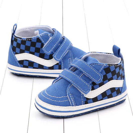 Zapatos Suaves para Bebé 0-1 Año con Cierre de Velcro Doble - Diseño Cuadriculado Primavera Otoño - Image 32
