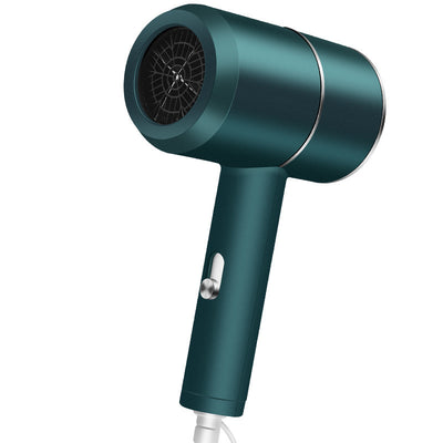 Mini negative ion hair dryer with a pink to purple gradient finish and silver accents, featuring a compact T-shape. - Image 9