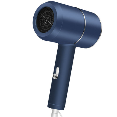 Mini negative ion hair dryer with a pink to purple gradient finish and silver accents, featuring a compact T-shape. - Image 11