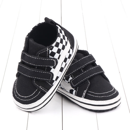 Zapatos Suaves para Bebé 0-1 Año con Cierre de Velcro Doble - Diseño Cuadriculado Primavera Otoño - Image 7