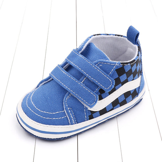 Zapatos Suaves para Bebé 0-1 Año con Cierre de Velcro Doble - Diseño Cuadriculado Primavera Otoño - Image 4