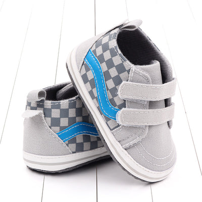 Zapatos Suaves para Bebé 0-1 Año con Cierre de Velcro Doble - Diseño Cuadriculado Primavera Otoño - Image 10