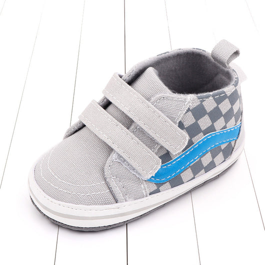 Zapatos Suaves para Bebé 0-1 Año con Cierre de Velcro Doble - Diseño Cuadriculado Primavera Otoño - Image 5