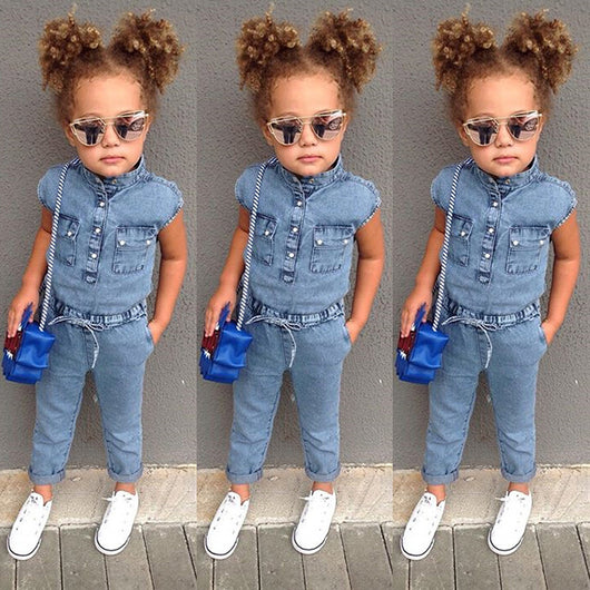 Mono Corto de Mezclilla para Niñas - Enterizo de Verano Estilo Casual - Image 3