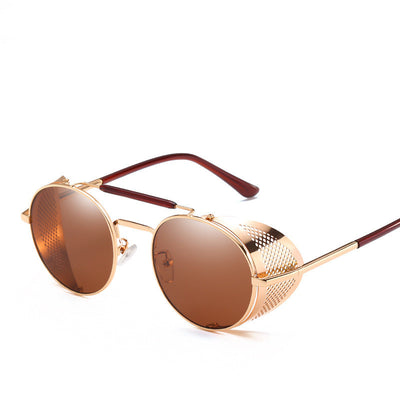 Gafas de Sol Steampunk Retro con Lentes Espejadas de Colores - Image 2