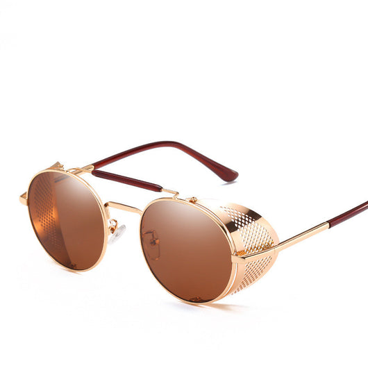 Gafas de Sol Steampunk Retro con Lentes Espejadas de Colores - Image 2