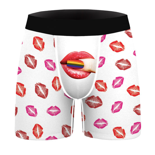 Bóxer para Hombre con Estampado Digital 'Labios Sensuales'