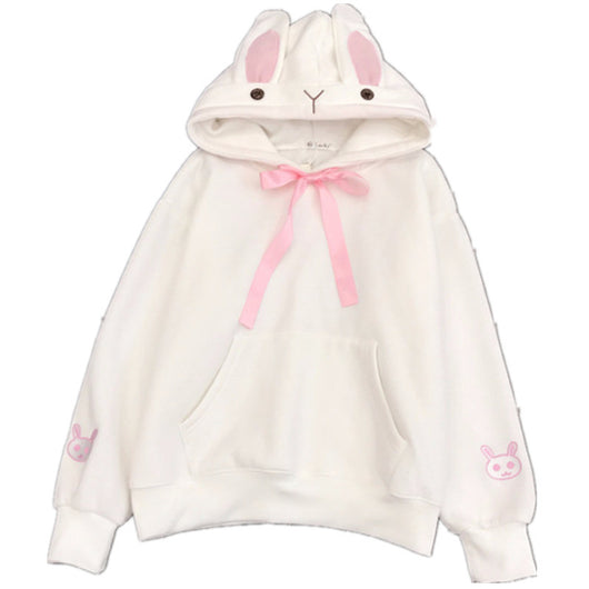Sudadera Hoodie Suelta Estilo Coreano con Diseño Bunny - Image 8
