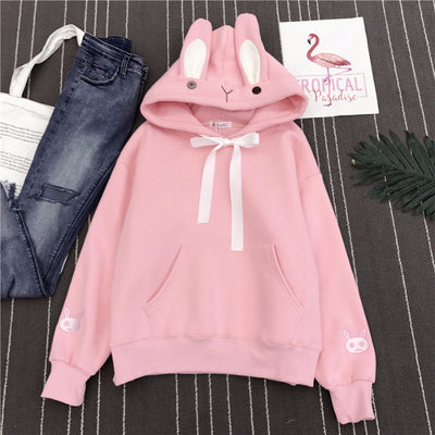 Sudadera Hoodie Suelta Estilo Coreano con Diseño Bunny - Image 11