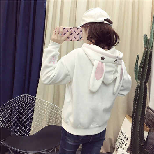 Sudadera Hoodie Suelta Estilo Coreano con Diseño Bunny - Image 3
