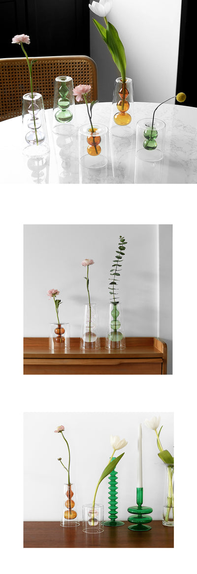Jarrón Hidropónico de Vidrio Retro Calabaza para Flores - Image 18
