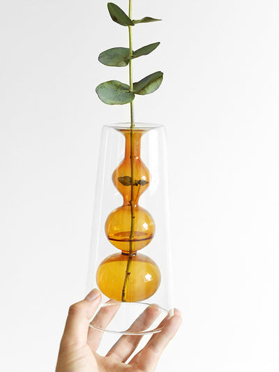 Jarrón Hidropónico de Vidrio Retro Calabaza para Flores - Image 2