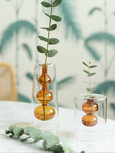 Jarrón Hidropónico de Vidrio Retro Calabaza para Flores - Image 5