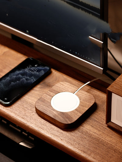 Cargador Inalámbrico Magnético con Base de Madera Maciza - Image 10