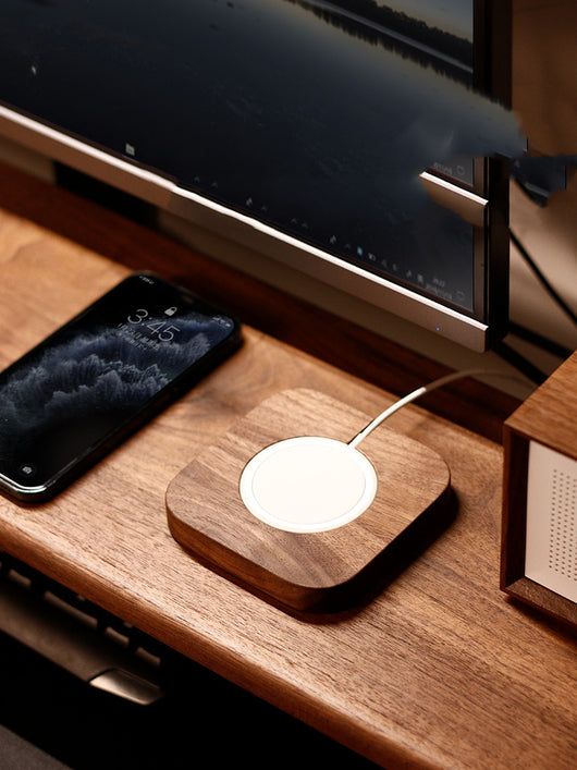 Cargador Inalámbrico Magnético con Base de Madera Maciza - Image 10