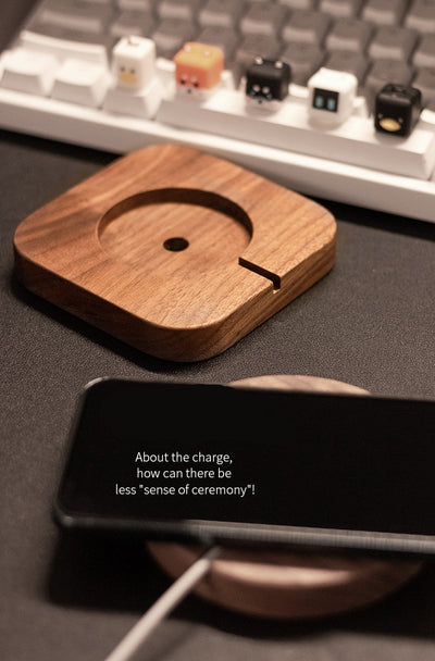 Cargador Inalámbrico Magnético con Base de Madera Maciza - Image 5
