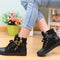 Zapatos de Lona con Remaches y Plataforma Lateral