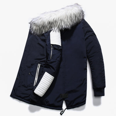 Abrigo Parka Grueso para Hombre - Chaqueta Invernal Larga con Capucha