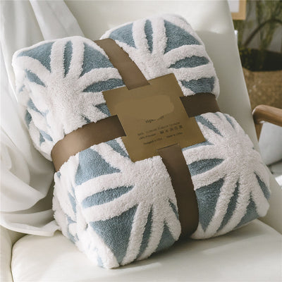 Manta de Terciopelo Jacquard Algodón Shu Gruesa - Manta de Siesta Terciopelo Cordero - Image 12