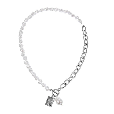 Collar Colgante Cadena Punk con Perla Irregular - Image 10