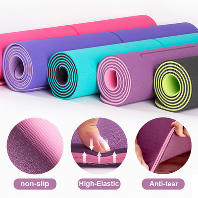Tapete de Yoga Antideslizante Doble Capa con Líneas de Posición - Image 15
