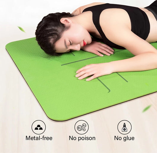 Tapete de Yoga Antideslizante Doble Capa con Líneas de Posición - Image 7
