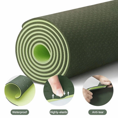 Tapete de Yoga Antideslizante Doble Capa con Líneas de Posición - Image 4