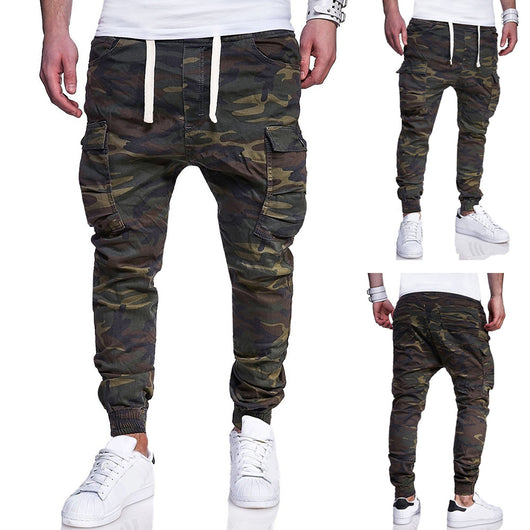 Pantalones Casuales con Cinturón Integrado Estampado Camuflaje - Image 7