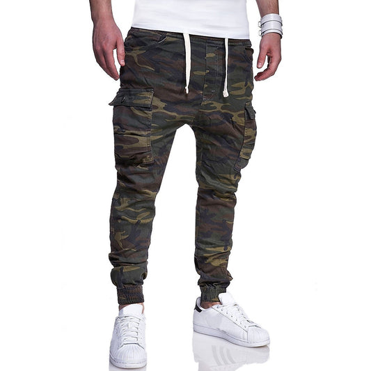 Pantalones Casuales con Cinturón Integrado Estampado Camuflaje - Image 2