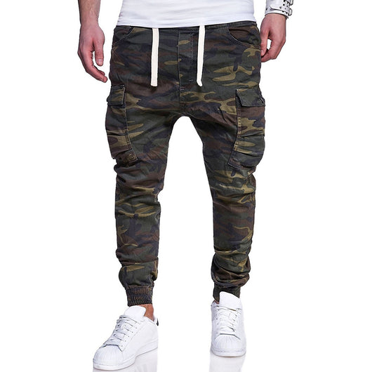 Pantalones Casuales con Cinturón Integrado Estampado Camuflaje - Image 3