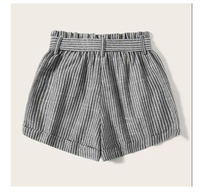 Shorts Urbanos Anchos de Verano con Cinturón a Rayas - Image 10