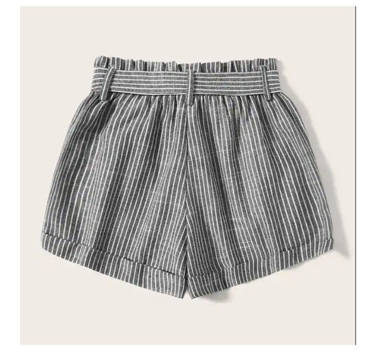 Shorts Urbanos Anchos de Verano con Cinturón a Rayas - Image 10