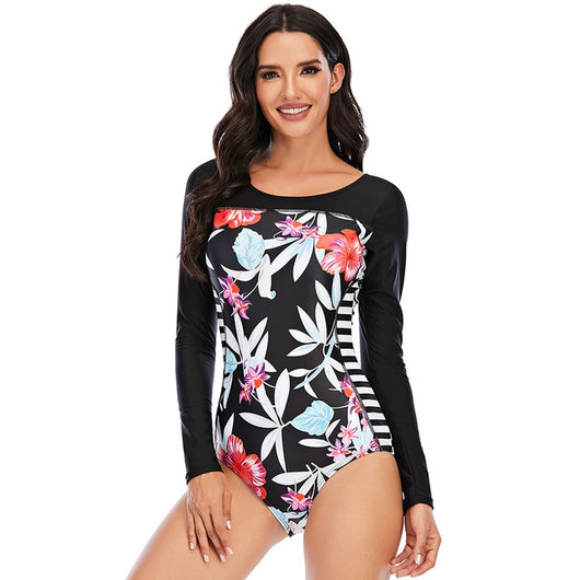 Traje de Baño Enterizo para Mujer con Relleno y Estampado - Image 3