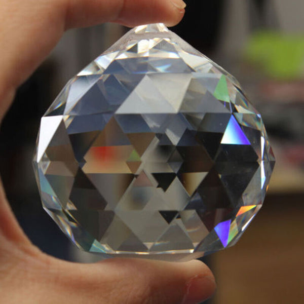 Lámpara Colgante de Cristal Facetado 60MM - Prisma de Luz y Atrapasoles Decorativo