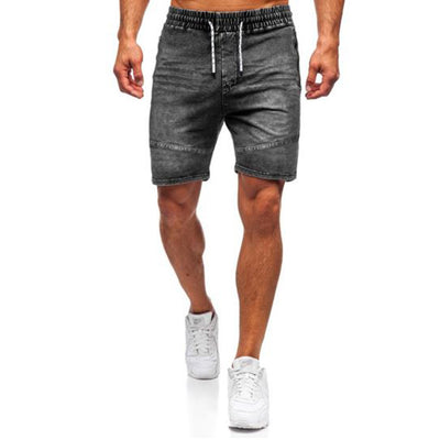 Shorts Denim Casual para Hombre con Cintura Elástica