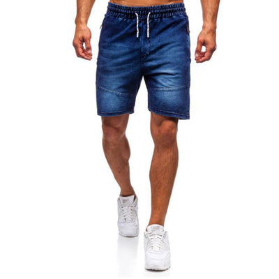 Shorts Denim Casual para Hombre con Cintura Elástica - Image 4