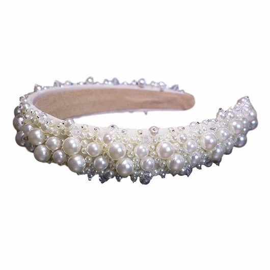 Diadema Nupcial Ancha con Perlas Artesanal - Accesorios para Novia - Image 5