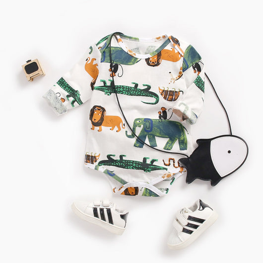 Pijama Enterizo de Manga Larga con Estampado de Animales para Bebé - Image 12