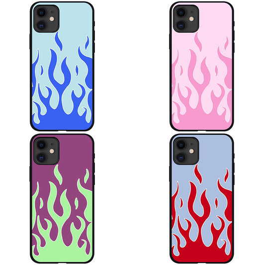 Funda Protectora Compatible con Apple iPhone - Diseño Flame