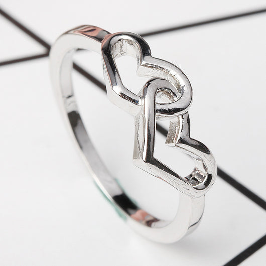 Anillo Doble Corazón de Plata con Zirconia - Diseño Romántico y Elegante - Image 5
