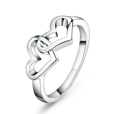 Anillo Doble Corazón de Plata con Zirconia - Diseño Romántico y Elegante - Image 3