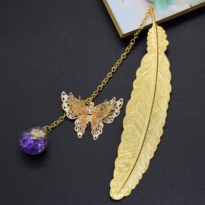 Marcapáginas Metálico Diseño Mariposa y Venas de Hoja - Artesanía Elegante - Image 19