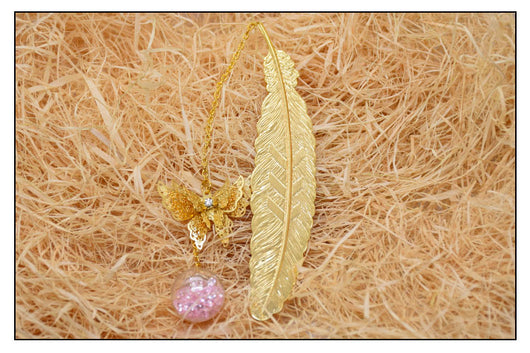 Marcapáginas Metálico Diseño Mariposa y Venas de Hoja - Artesanía Elegante - Image 28