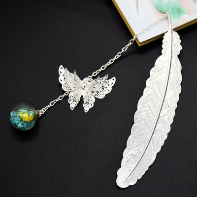 Marcapáginas Metálico Diseño Mariposa y Venas de Hoja - Artesanía Elegante - Image 7