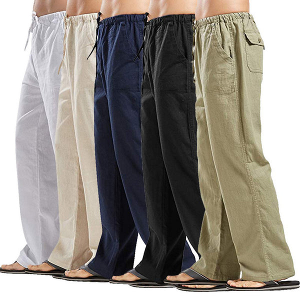 Pantalones de Lino con Bolsillos para Hombre - Diseño Minimalista