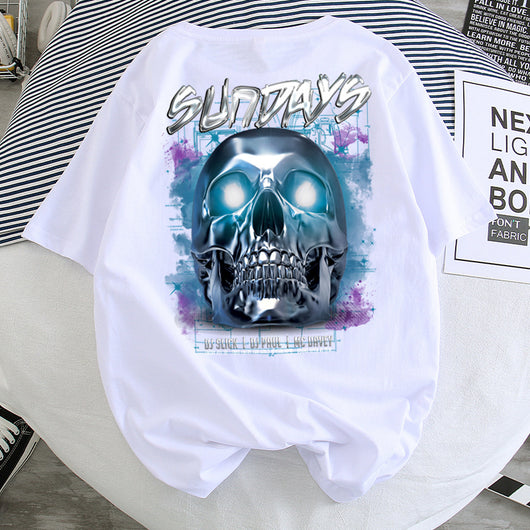 Camiseta Hip-Hop Estilo Hong Kong Suelta Unisex - Manga Corta Cinco Puntos - Image 28