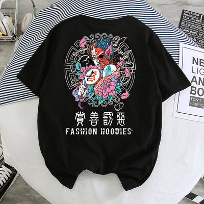 Camiseta Hip-Hop Estilo Hong Kong Suelta Unisex - Manga Corta Cinco Puntos - Image 31